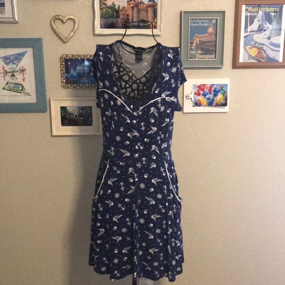 Nautical Printed Rockabilly Dress